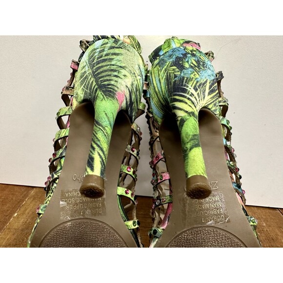 Zigi Soho Duran women size 7 open toe strappy stiletto multicolor heel sandals - Picture 7 of 10